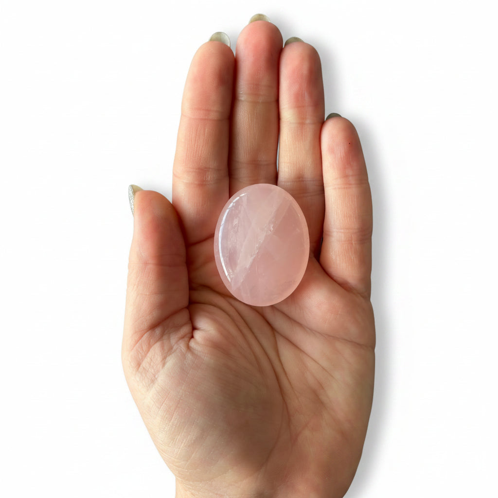 34g Rose Quartz Palm Stone