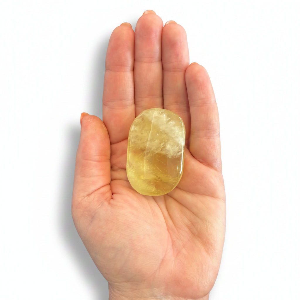 61g Citrine Palm Stone