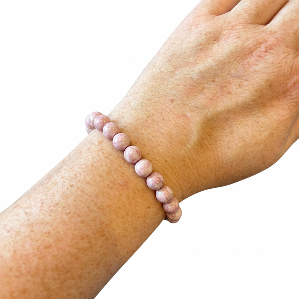 8mm Pink Zebra Jasper Bracelet
