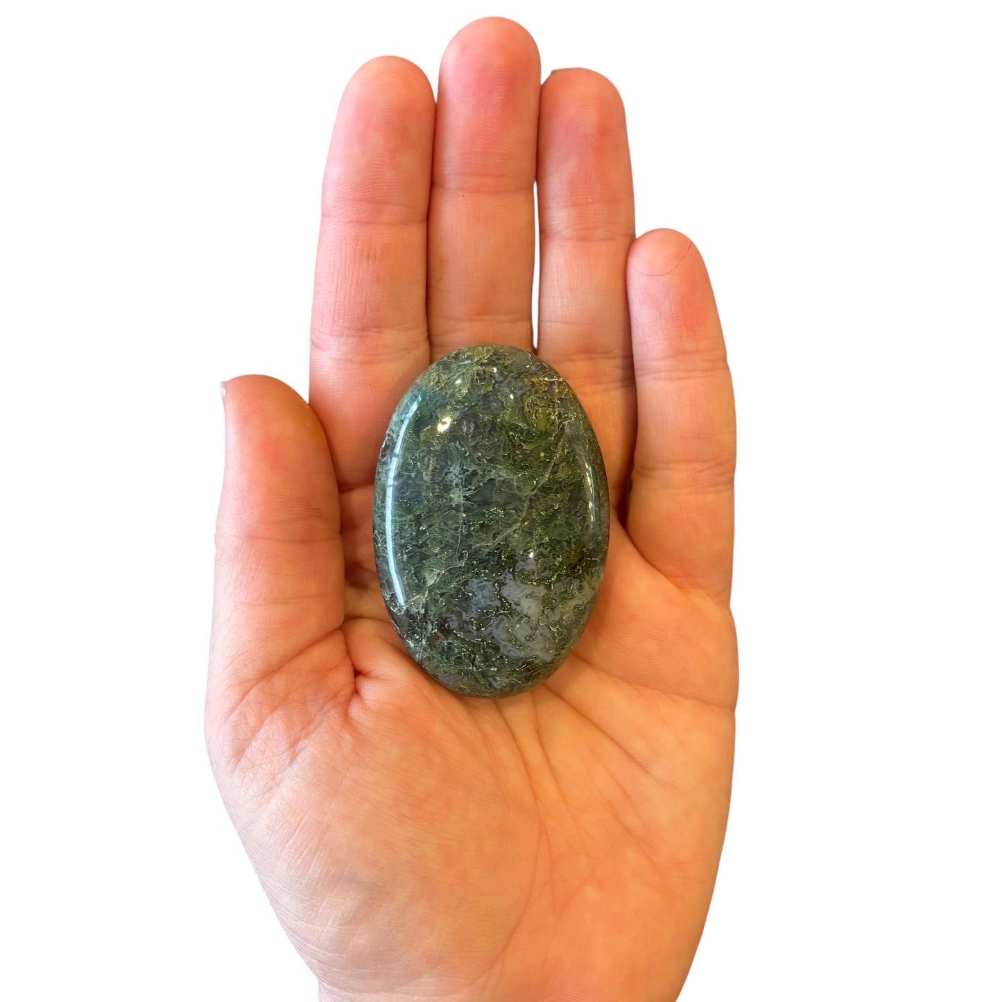 73g Moss Agate Palm Stone
