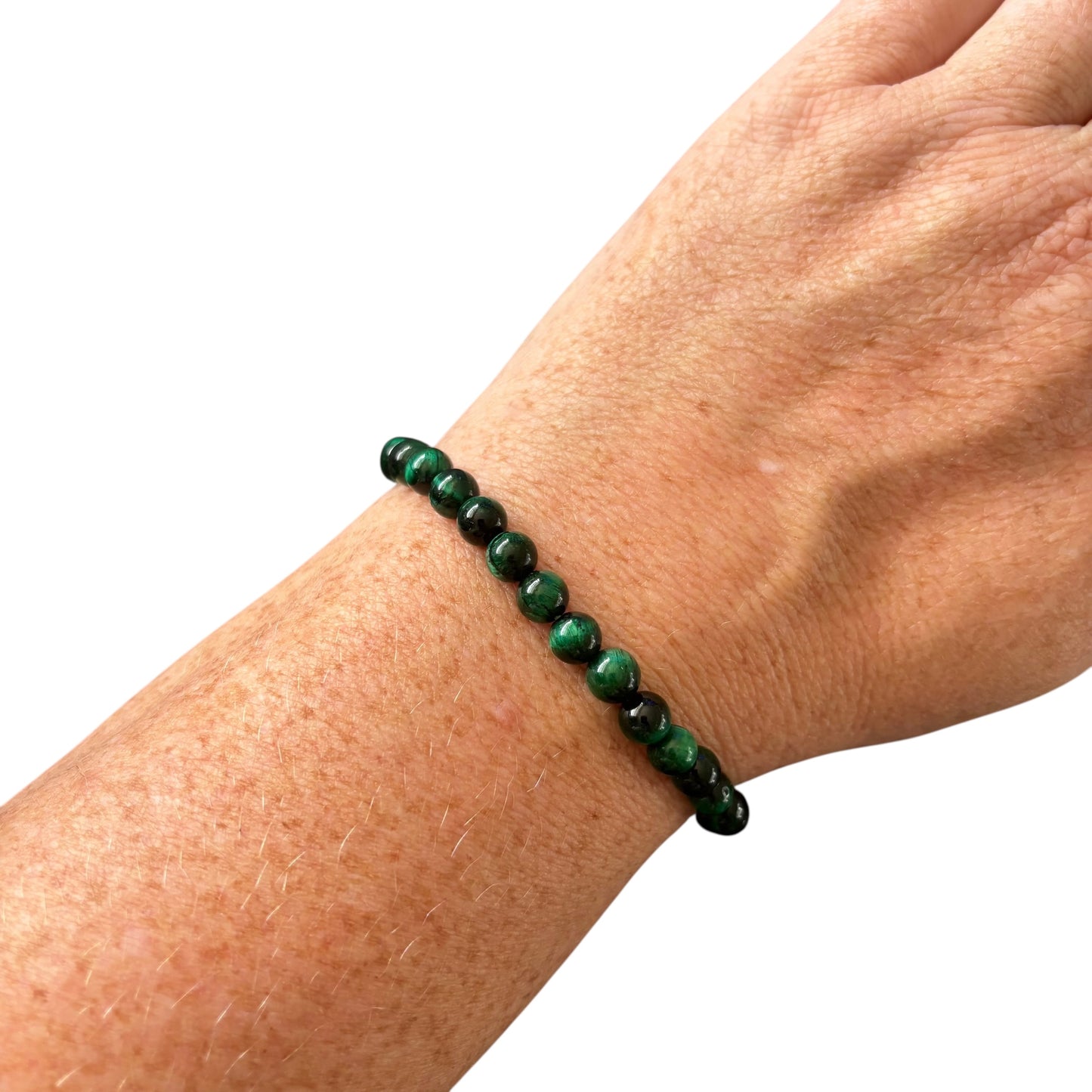 6mm Green Tiger Eye Bracelet
