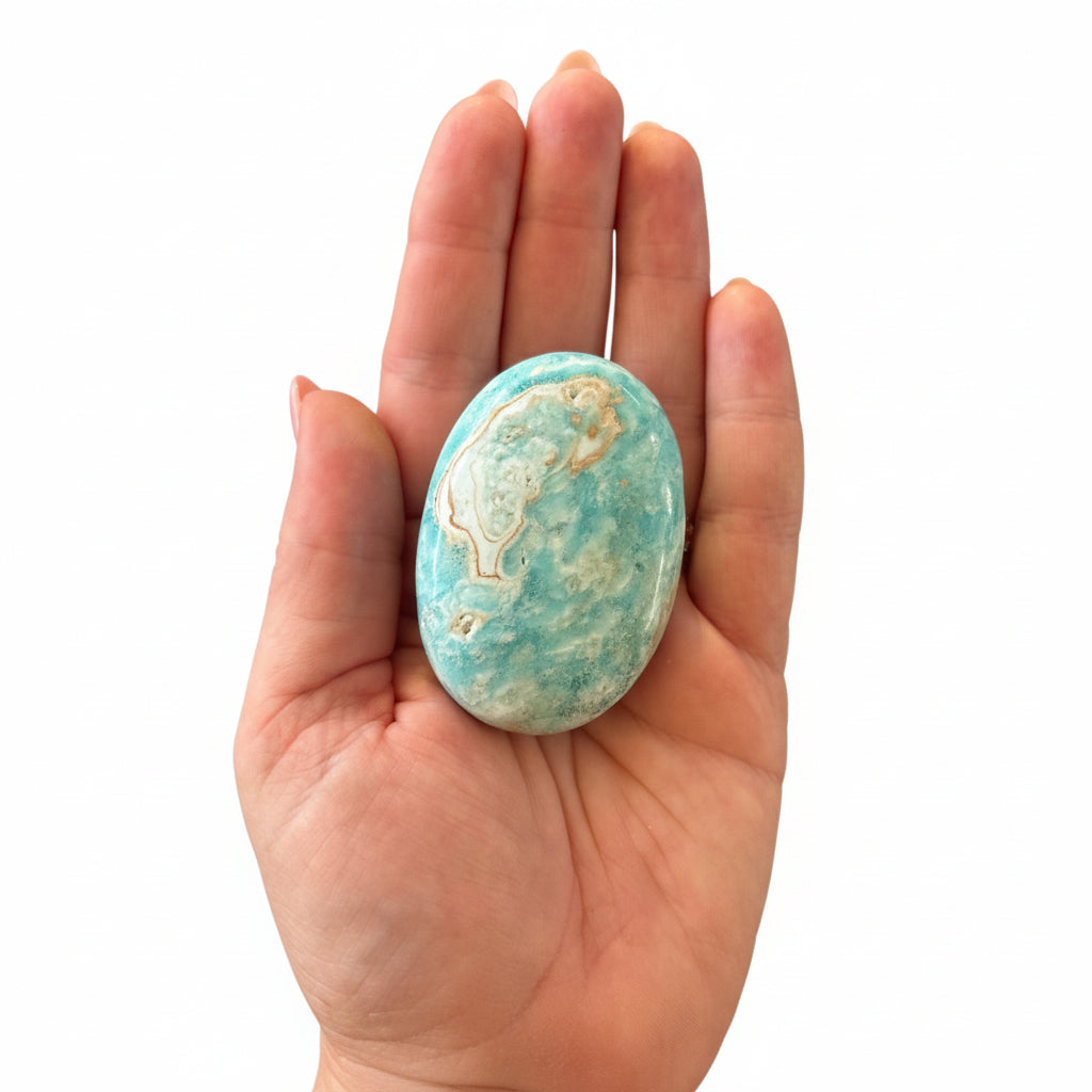 103g Blue Aragonite Palm Stone