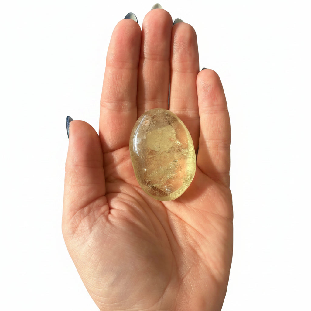52g Citrine Palm Stone