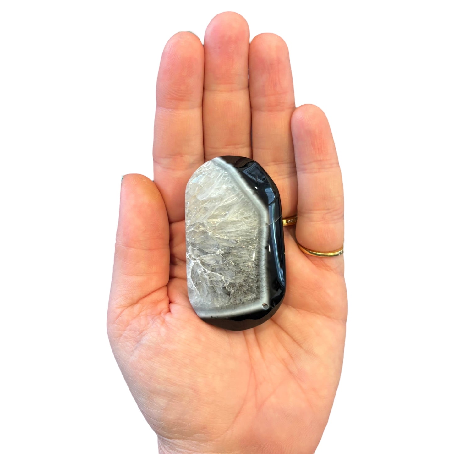 92g Black Sardonyx Palm Stone