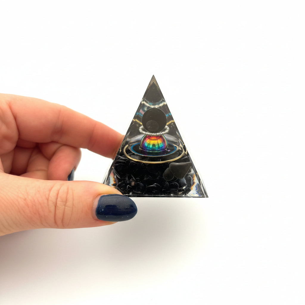 Black Obsidian Sphere Pyramid