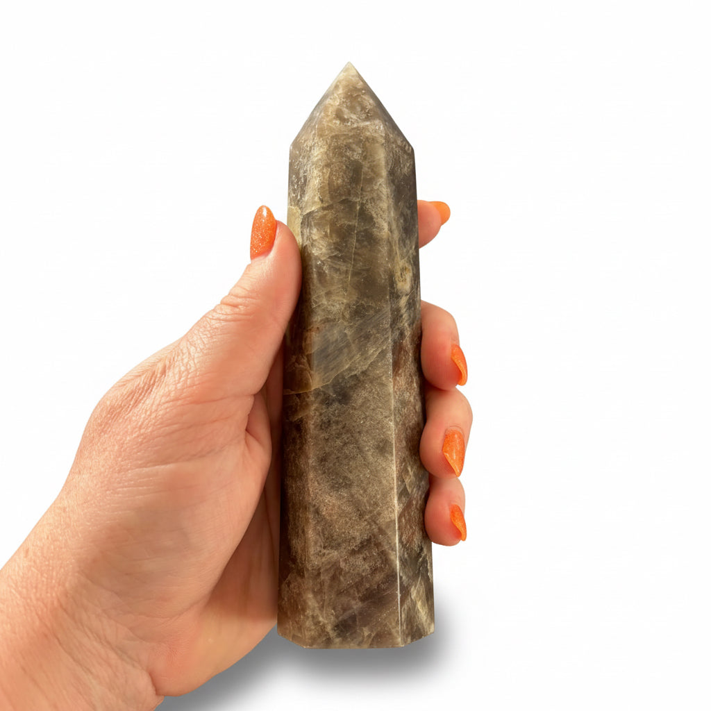 165mm Black Moonstone Point