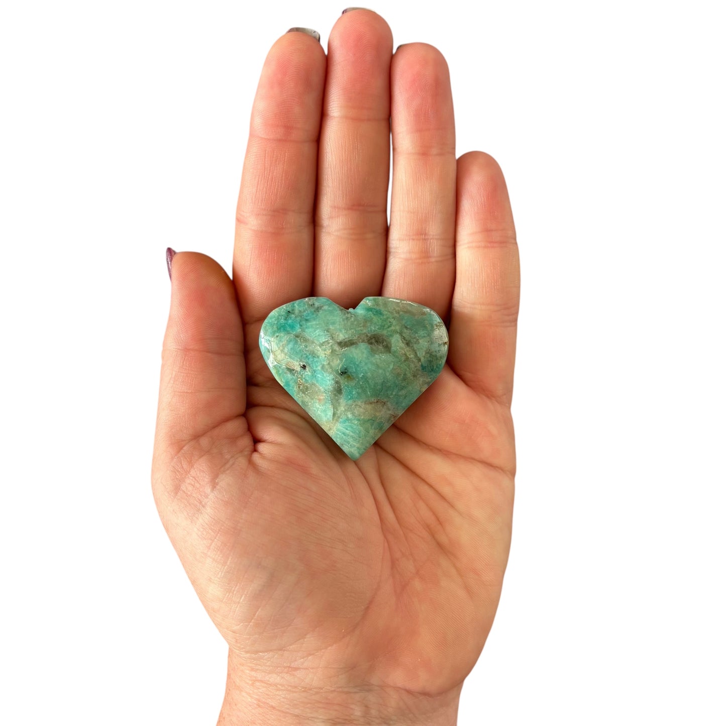 48g Amazonite with Smokey Quartz Heart