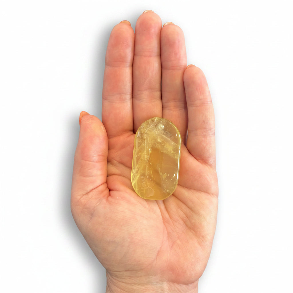 47g Citrine Palm Stone