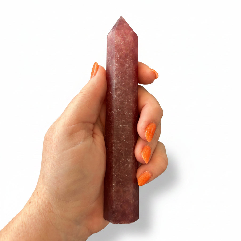 162mm Strawberry Quartz Point