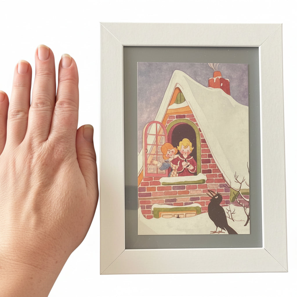Framed Vintage Art-Snow Crow