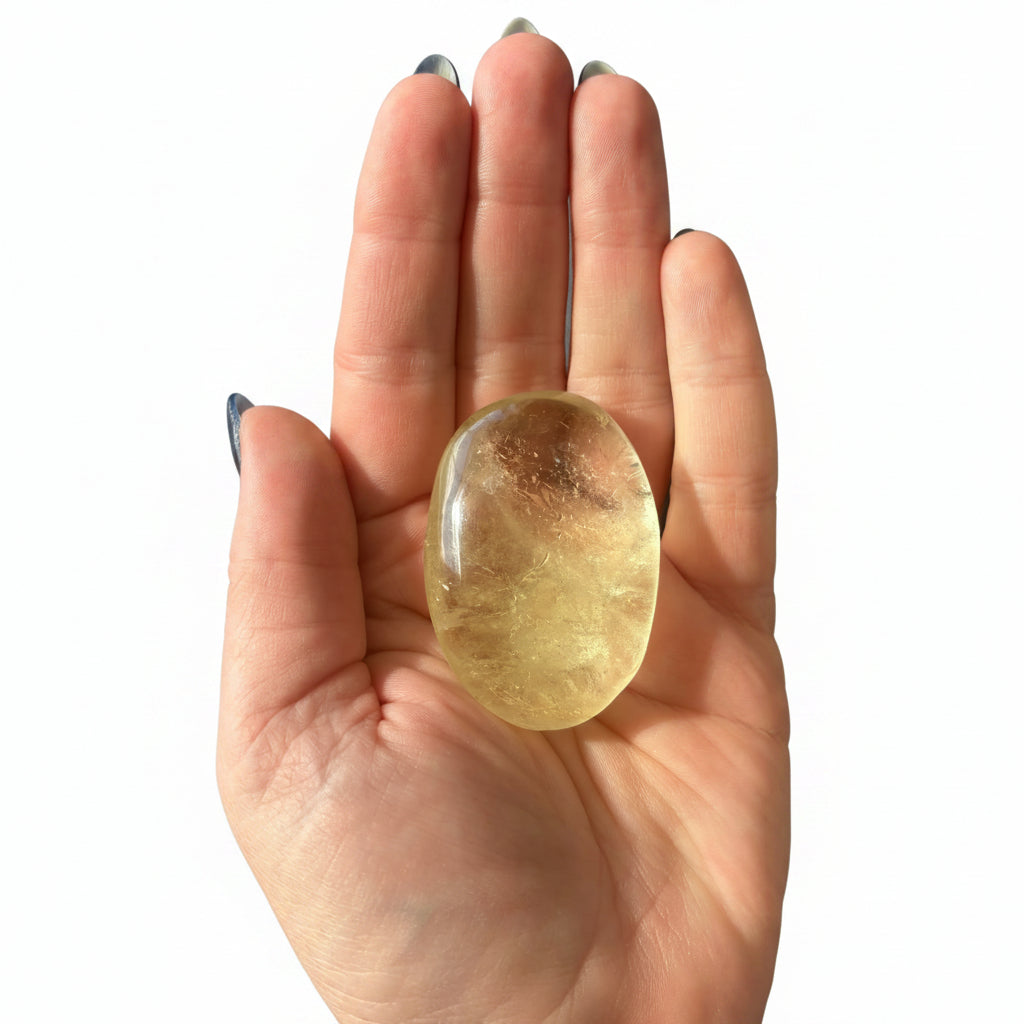 64g Citrine Palm Stone