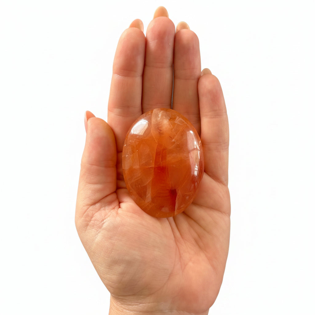 110g Fire Quartz Palm Stone