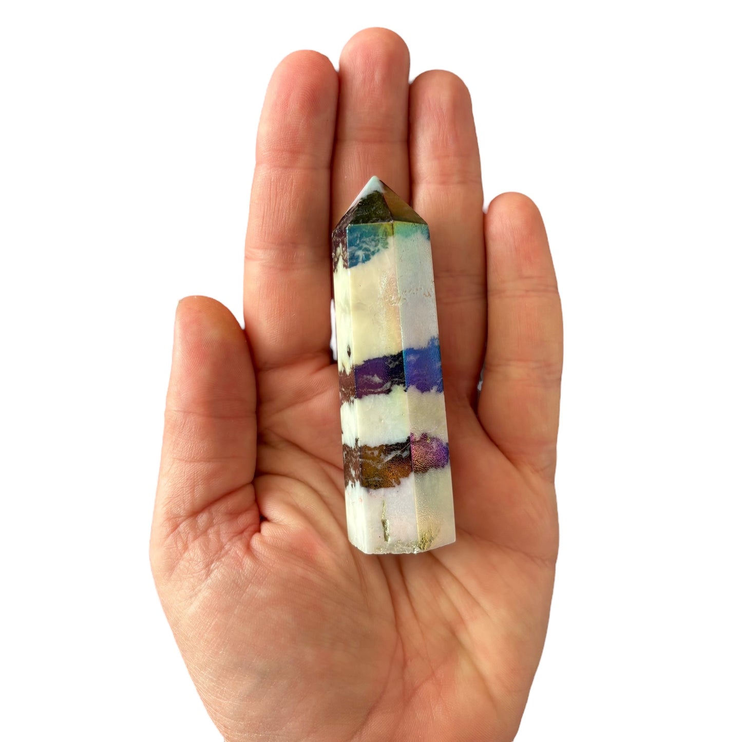 80mm Aura Zebra Jasper Point