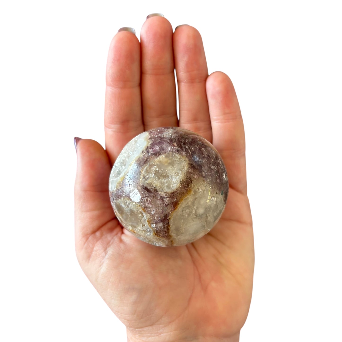 57mm Purple Mica with Druzy Sphere