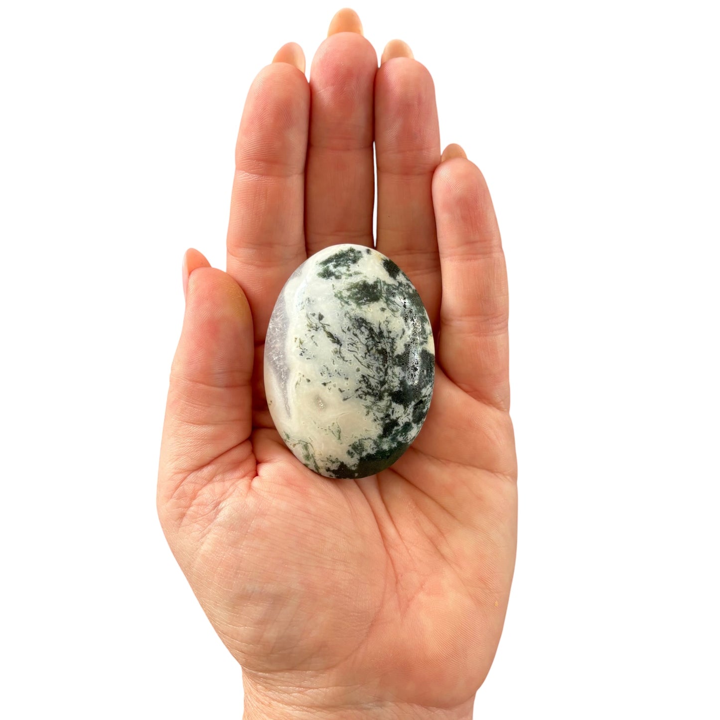 87g Moss Agate Palm Stone