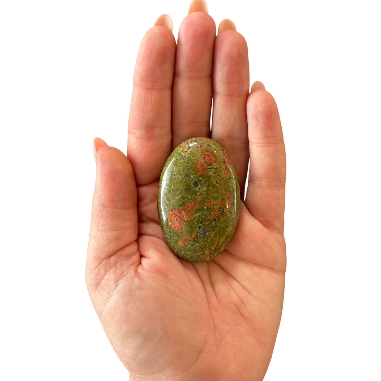 59g Unakite Palm Stone