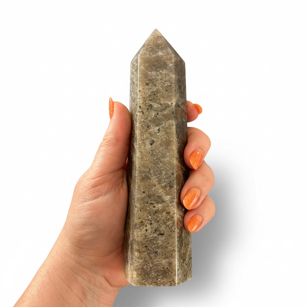 178mm Black Moonstone Point