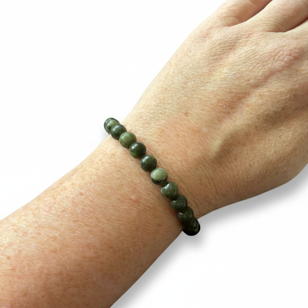 8mm Green Jade Bracelet