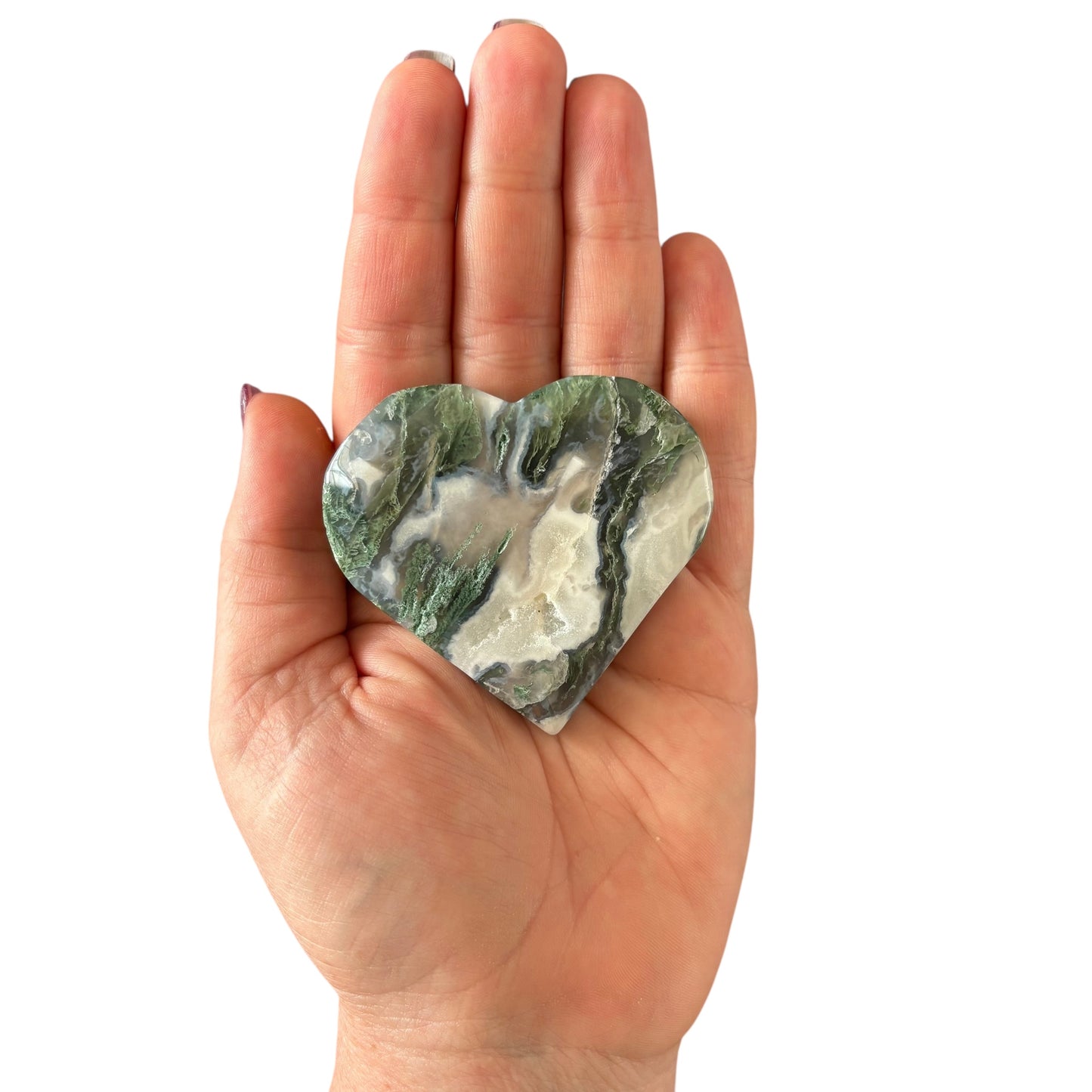 94g Moss Agate Heart