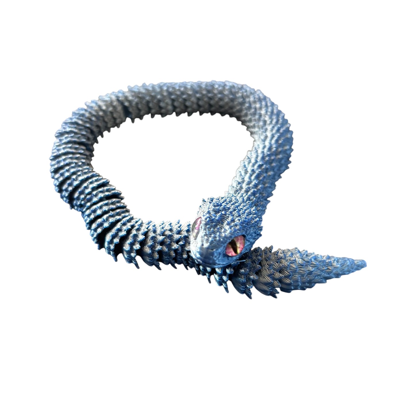 3D Blue Silver Snake