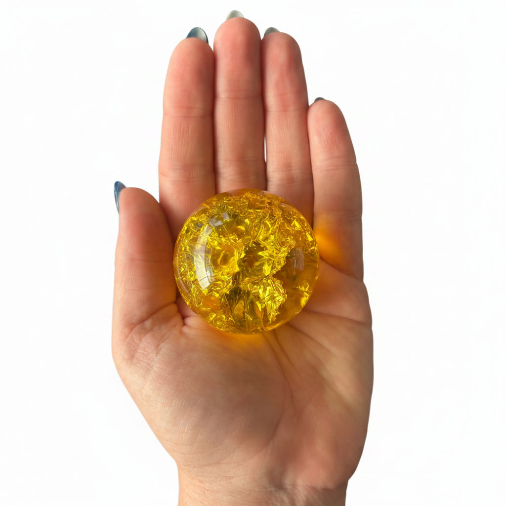 50mm Yellow Glass Sphere
