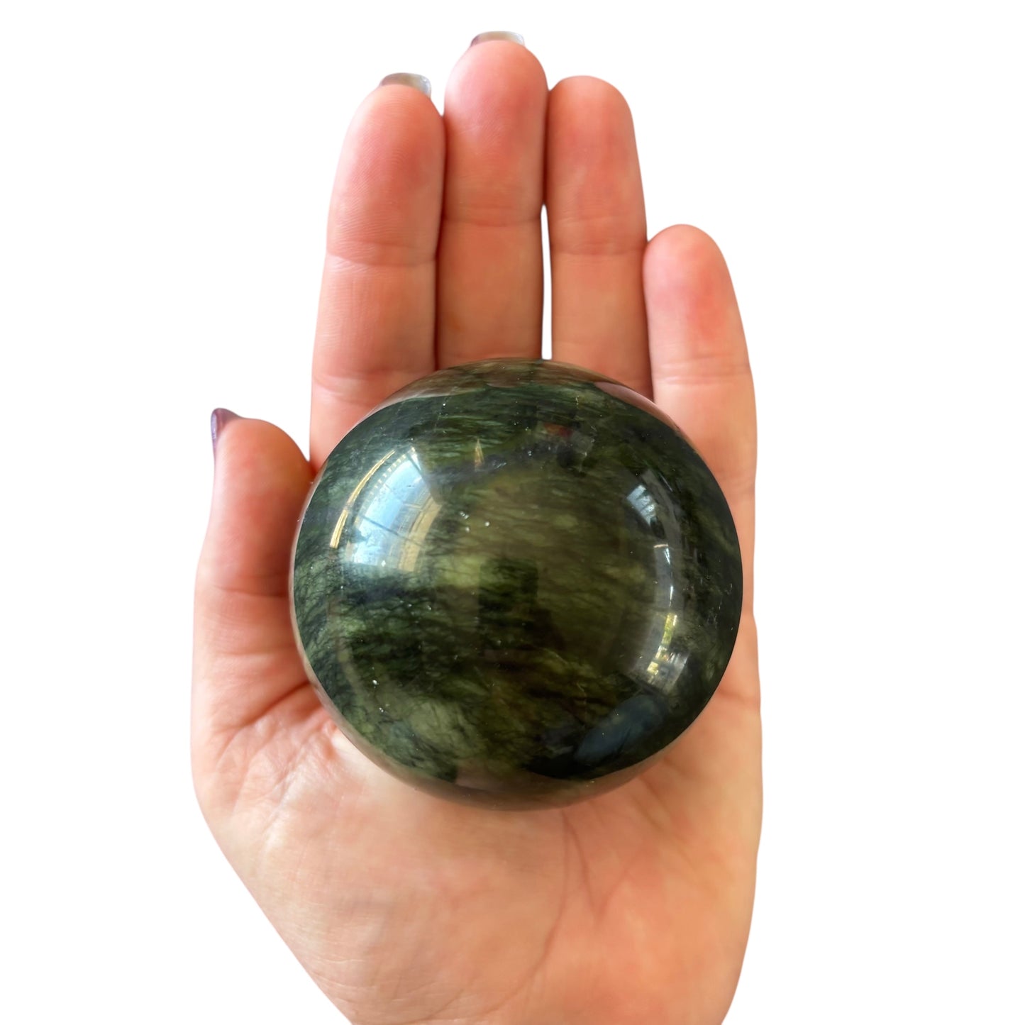 66mm Green Jade Sphere