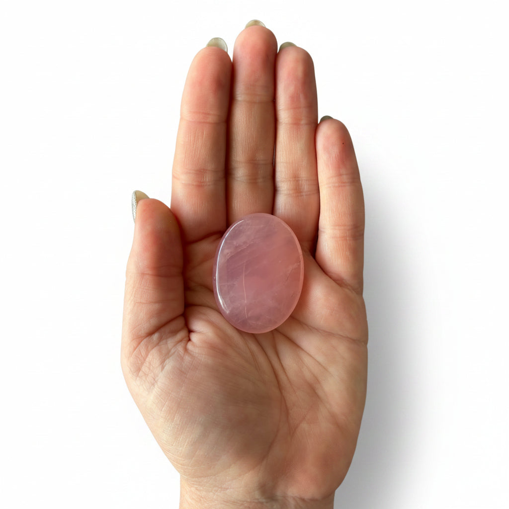 25g Rose Quartz Palm Stone
