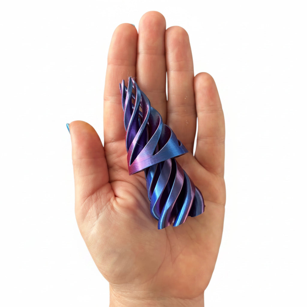3D spiral pink/purple cone Toy