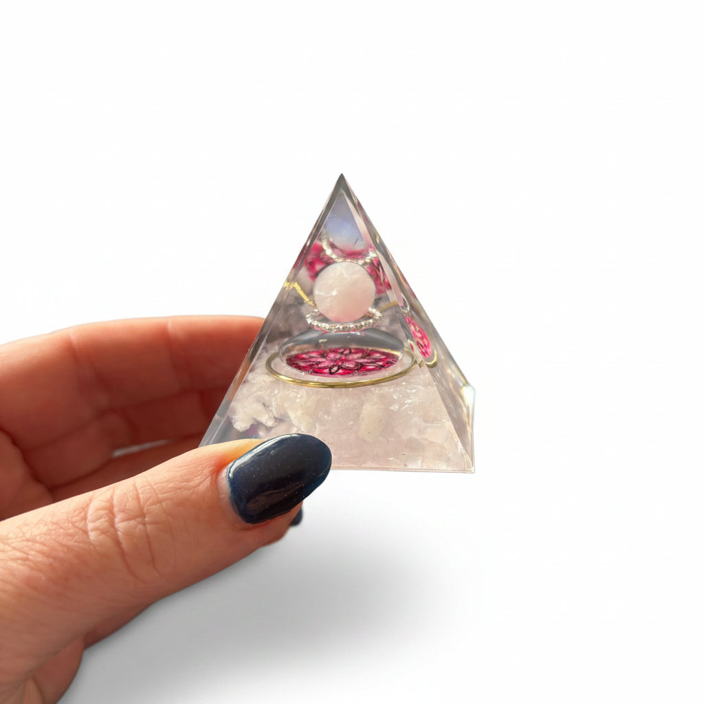 Rose Quartz Sphere Pyramid