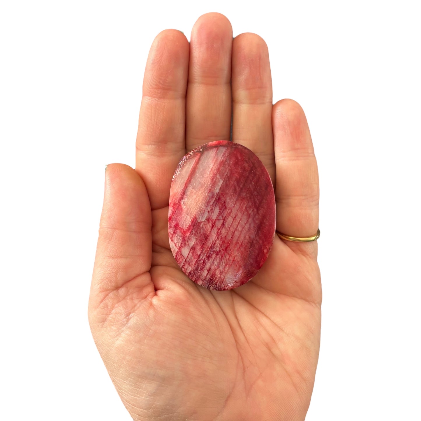 72g Red Moonstone Palm Stone