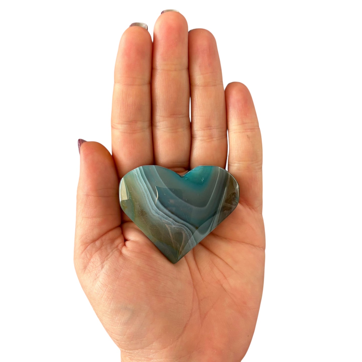 78g Dyed Blue Agate Heart