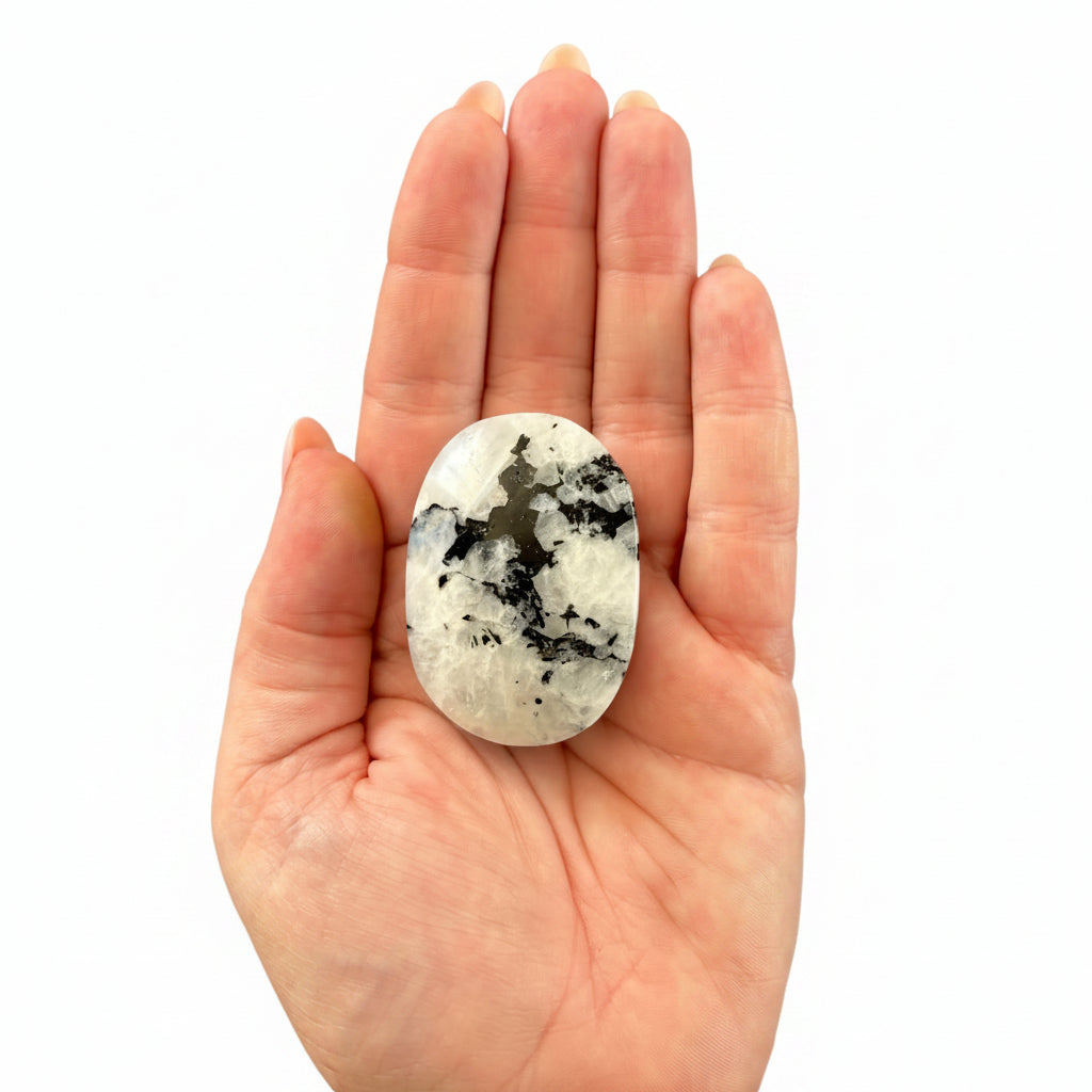 65g Rainbow Moonstone Palm Stone