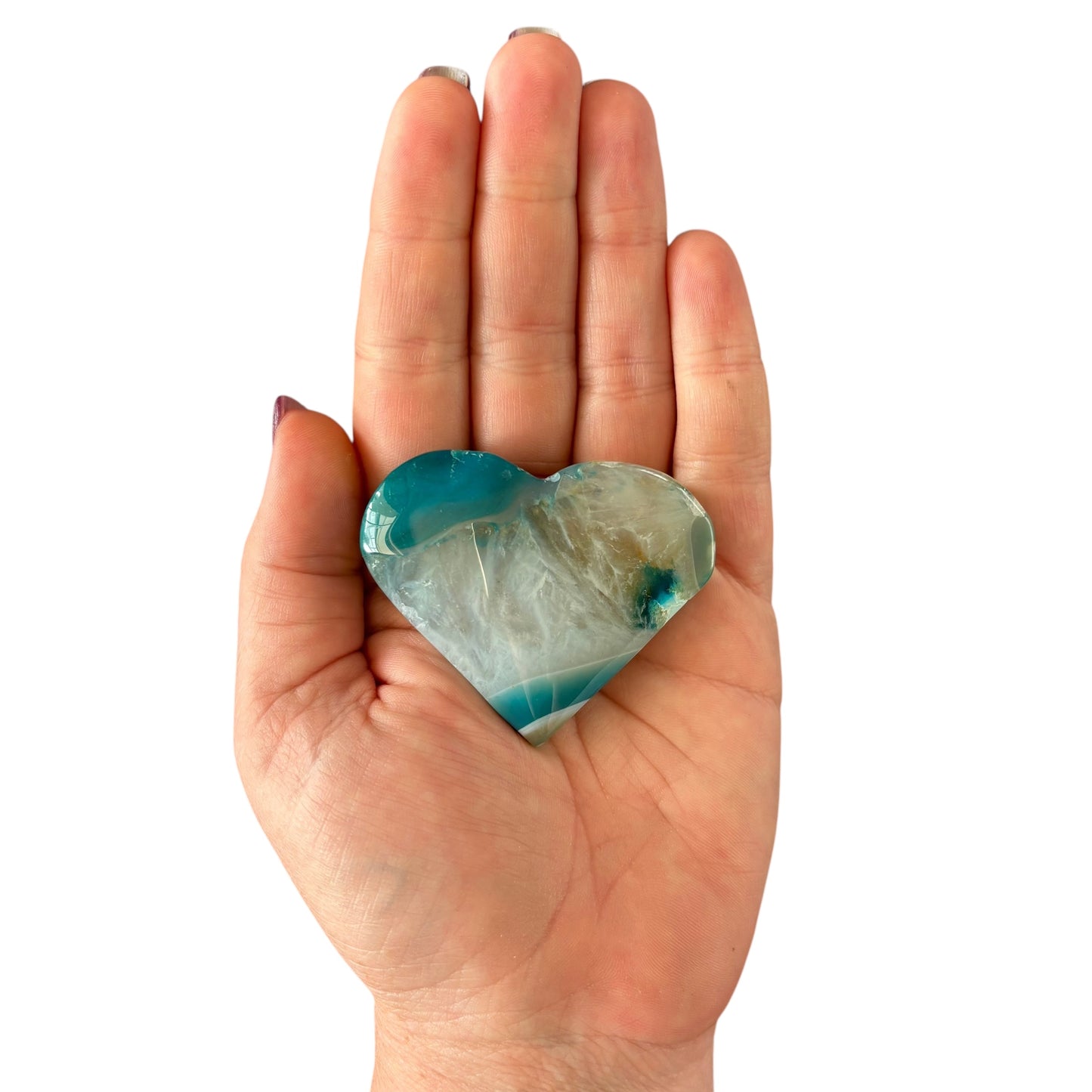 81g Dyed Blue Agate Heart