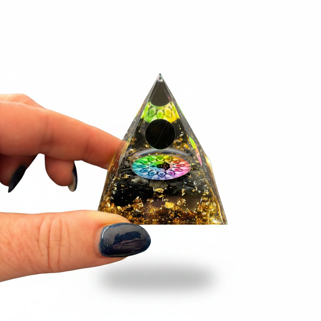 Black Obsidian Sphere Pyramid