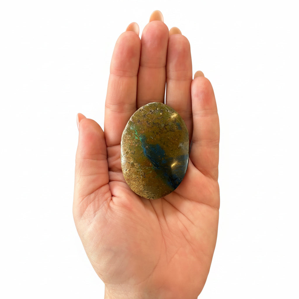 76g Chrysocolla & Lapis Lazuli Palm Stone