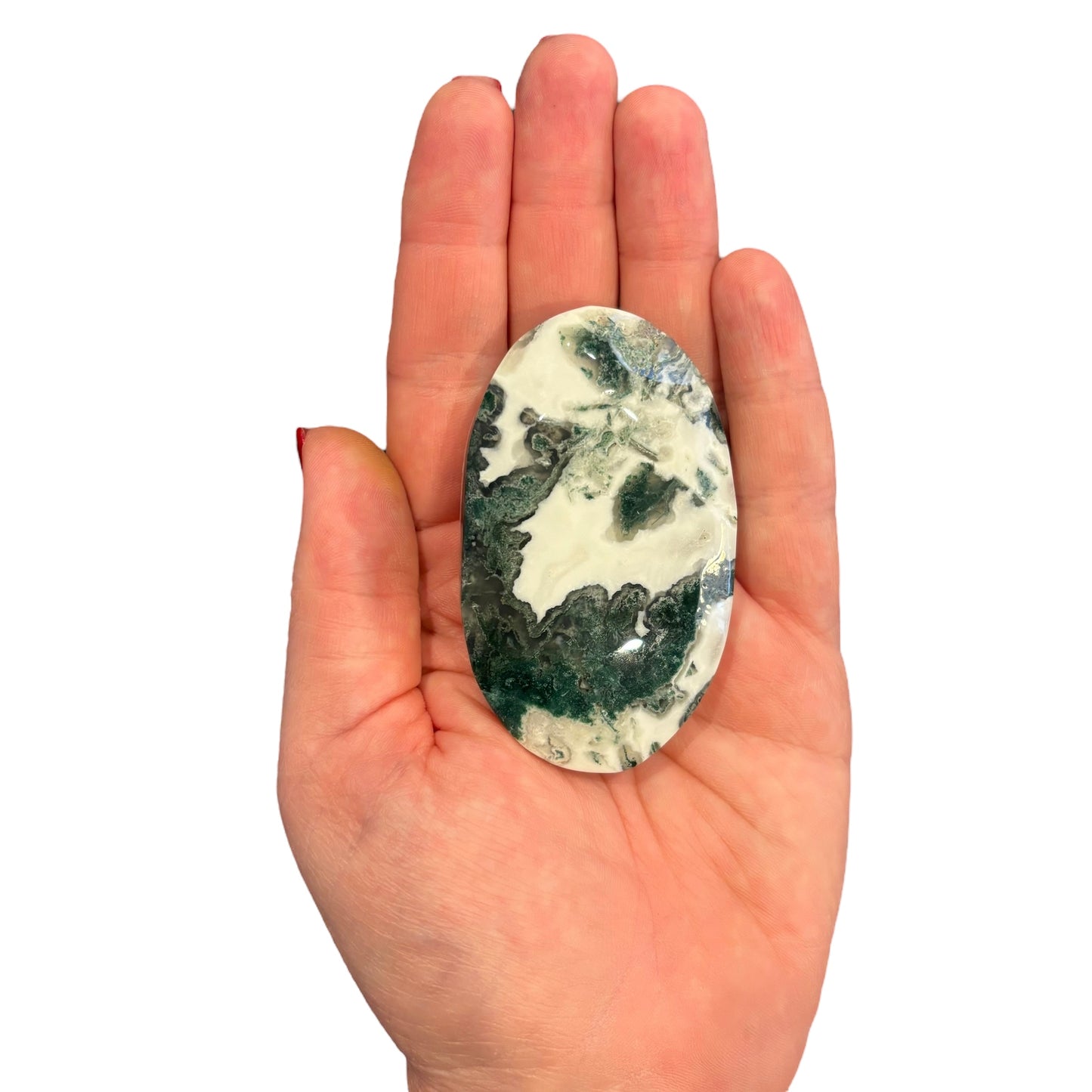 95g Moss Agate Palm Stone