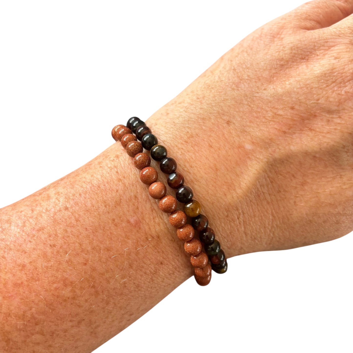 6mm Leo Goldstone&Mixed Tiger Eye Bracelet Set