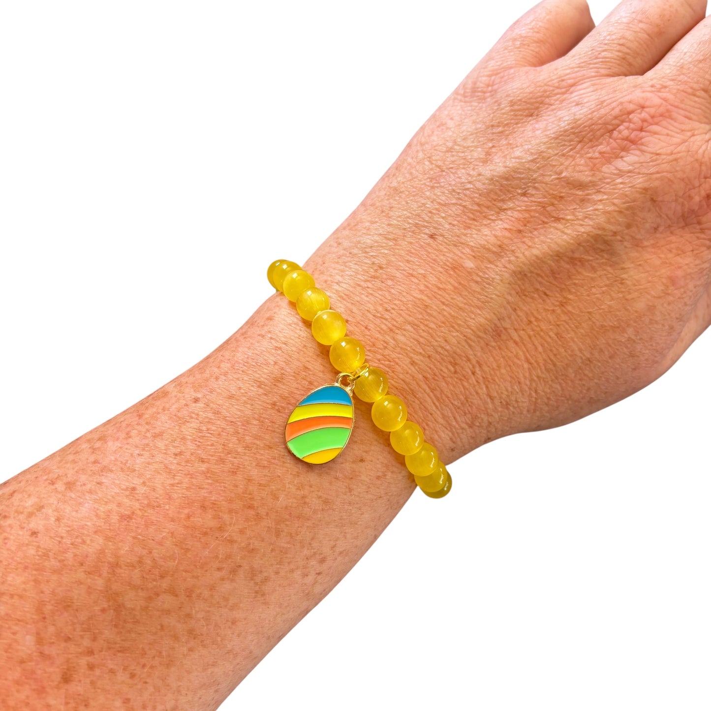 8mm Easter Yellow Cats Eye Bracelet