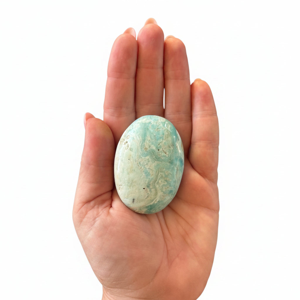 89g Blue Aragonite Palm Stone