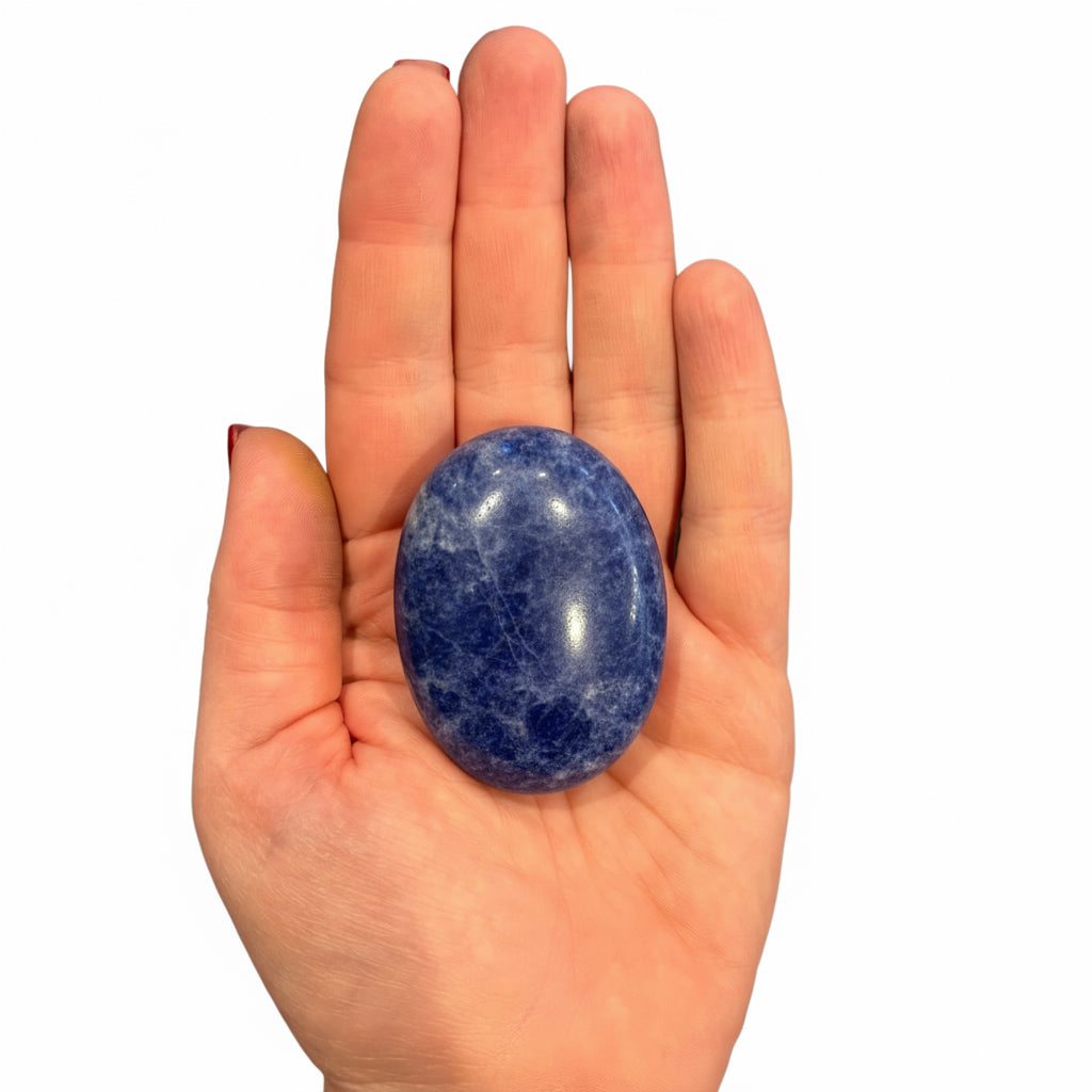 88g Sodalite in Quartz Palm Stone
