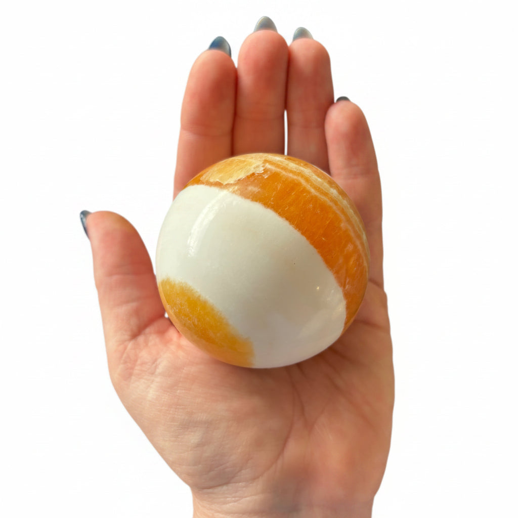 66mm Orange Calcite Sphere