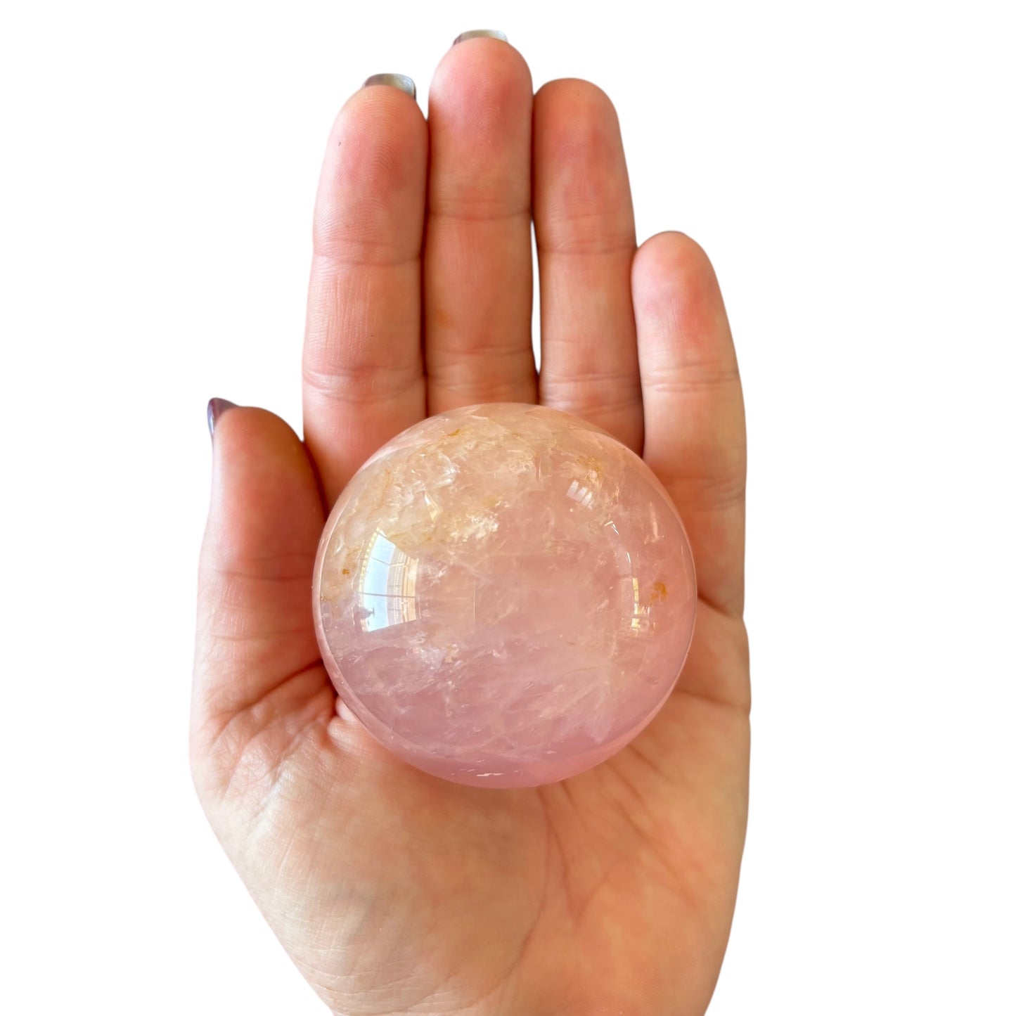 58mm Rose Quartz & Golden Healer Sphere