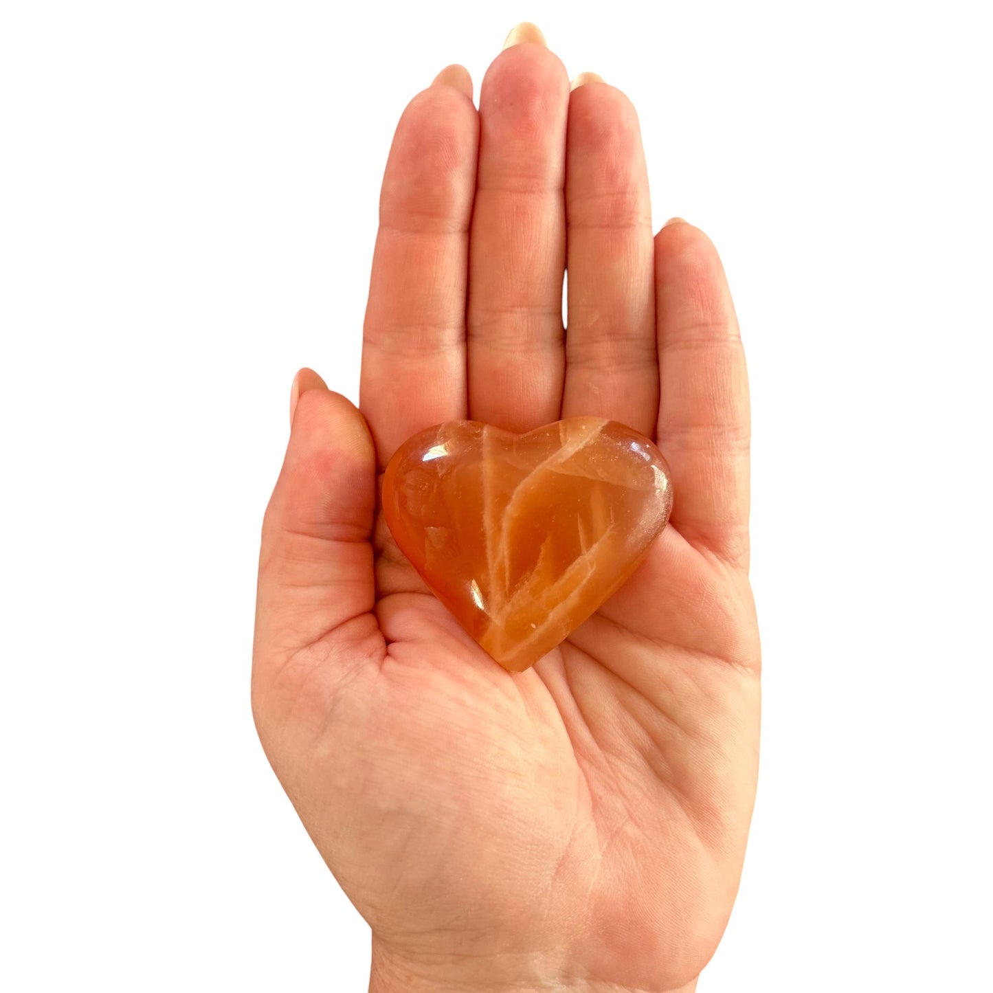 92g Honey Calcite Heart