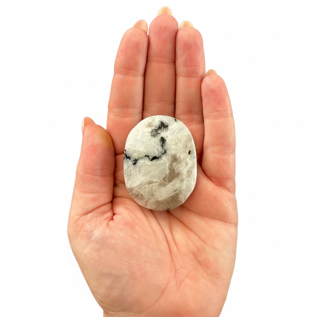63g Rainbow Moonstone Palm Stone