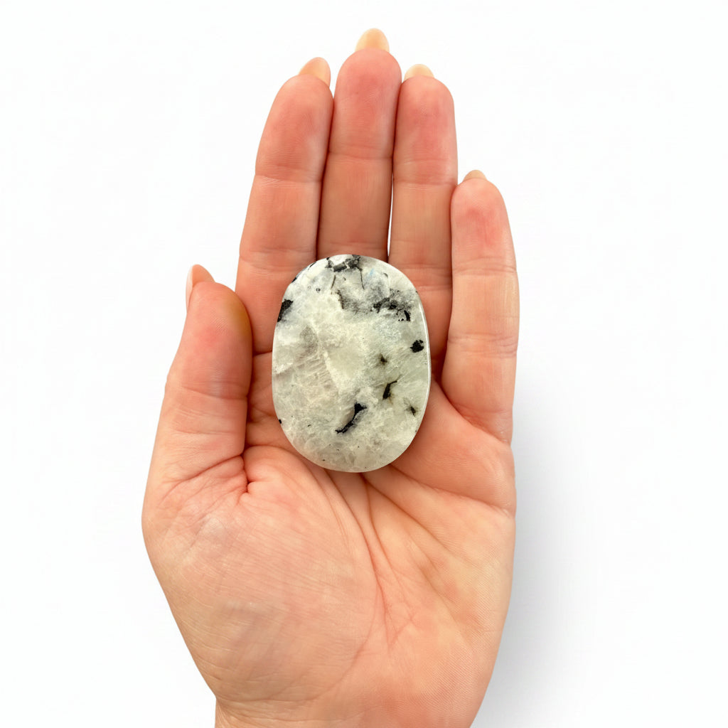 66g Rainbow Moonstone Palm Stone