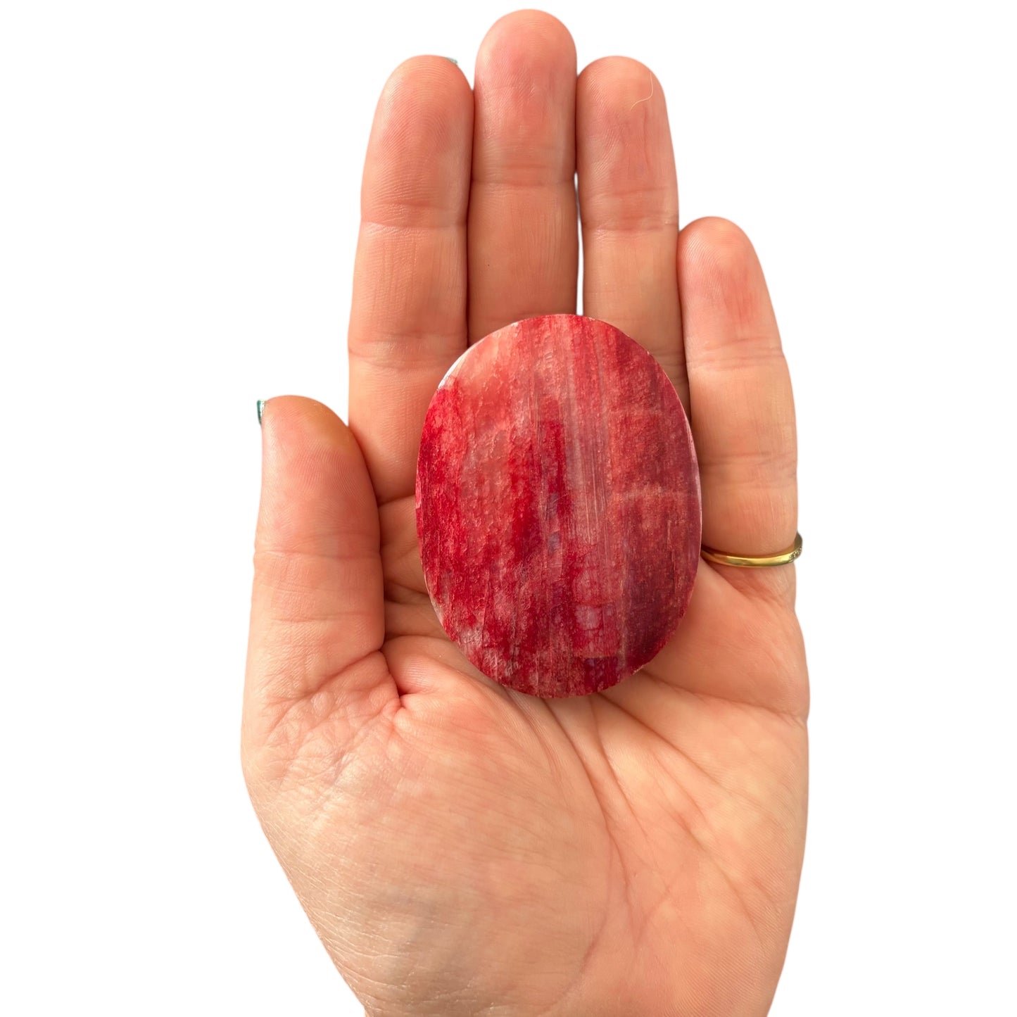 78g Red Moonstone Palm Stone