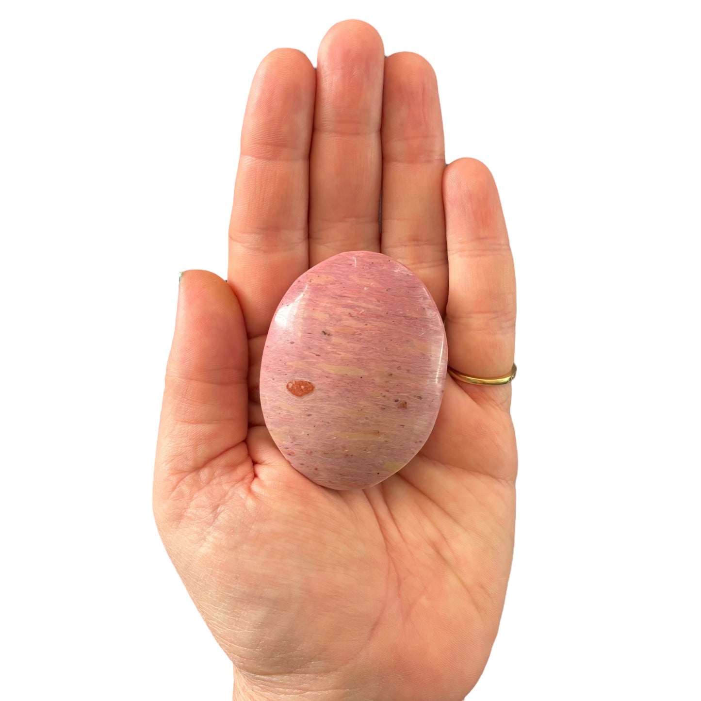 90g Pink Rhodonite Palm Stone