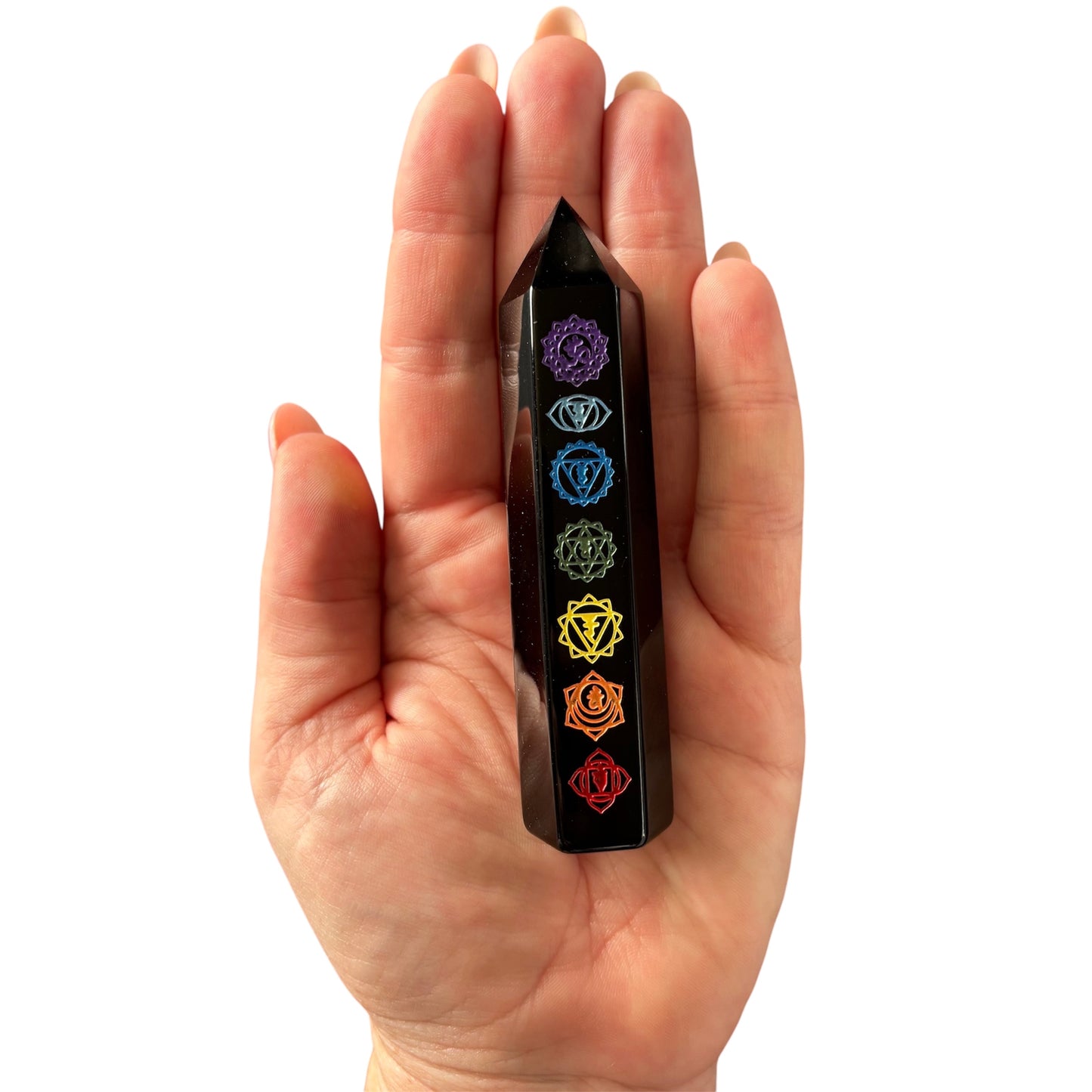 100mm Black Obsidian Chakra Point