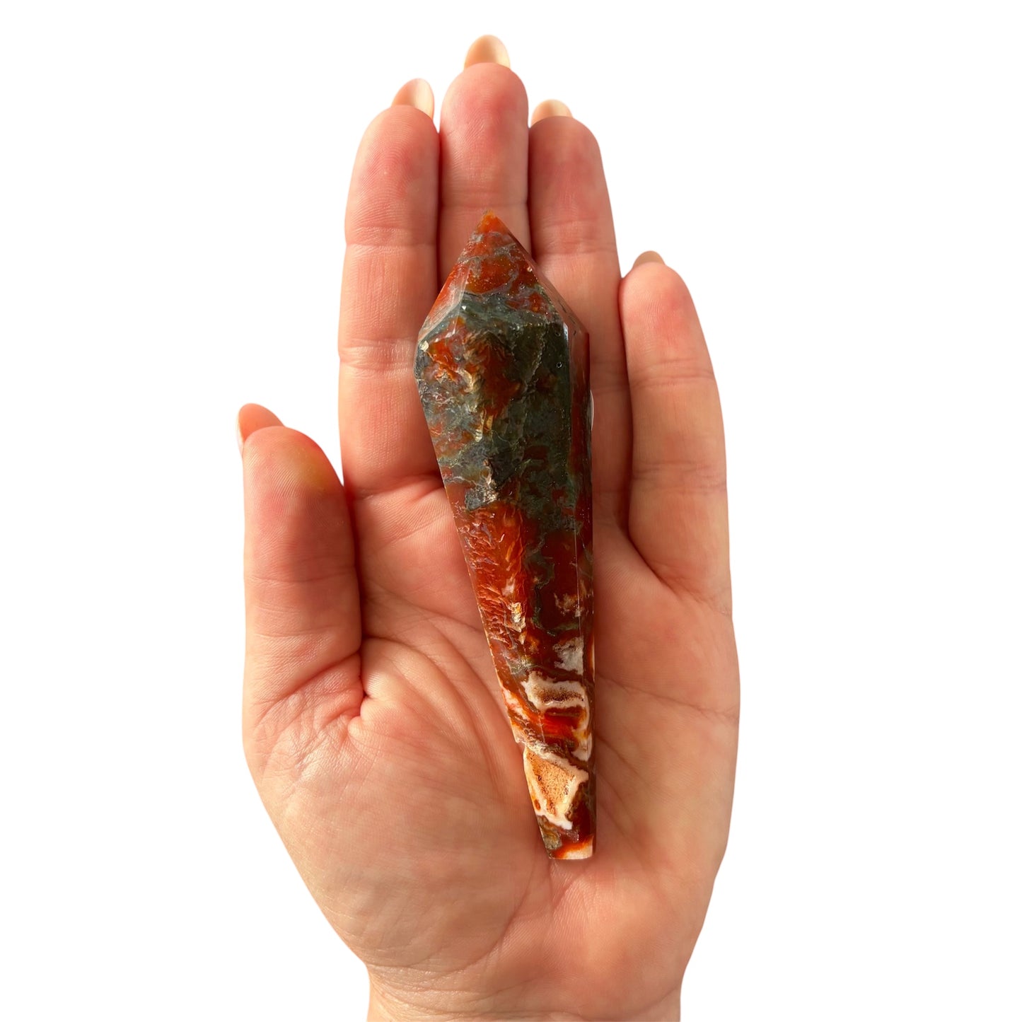 89g Red Moss Agate Wand