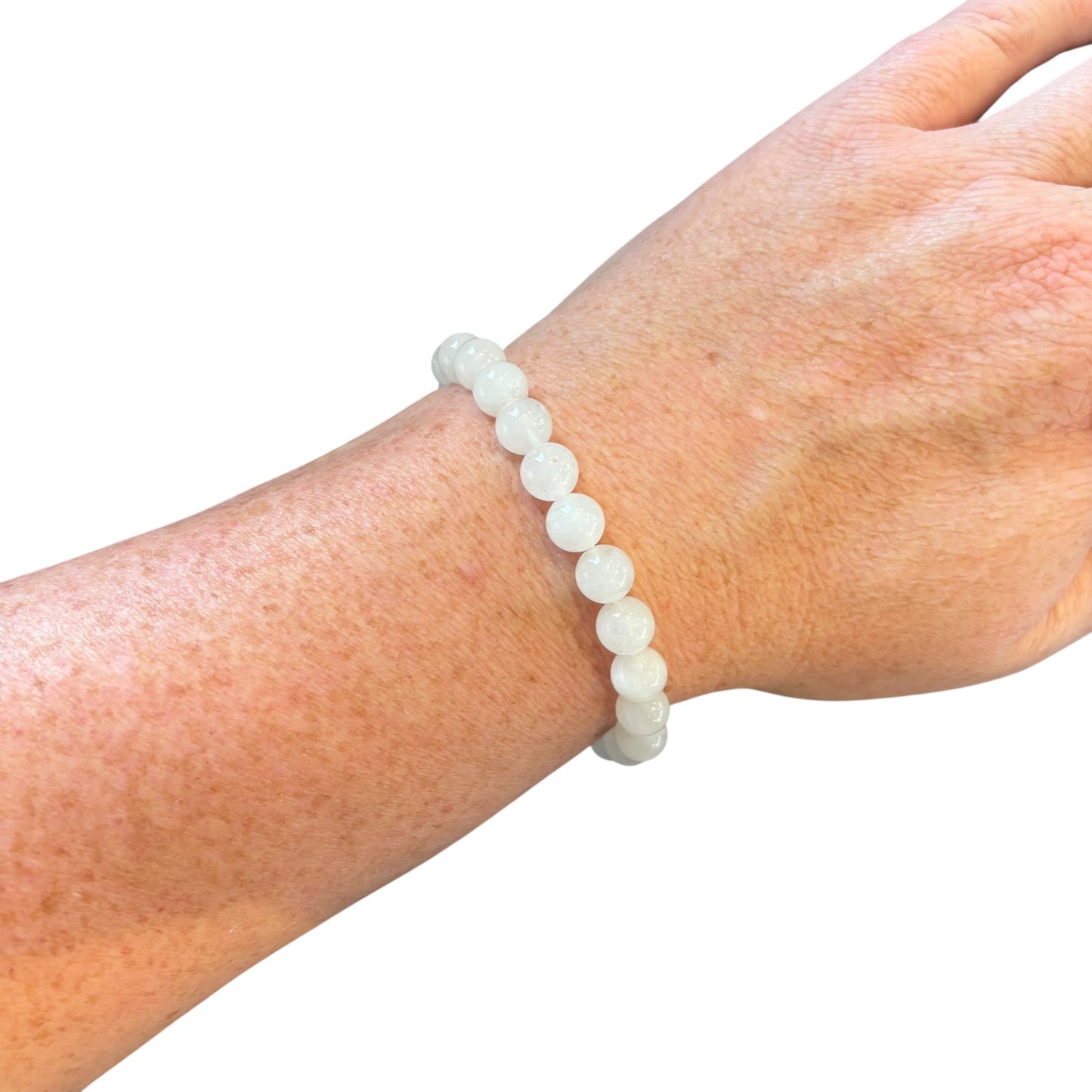 8mm White Jade Bracelet